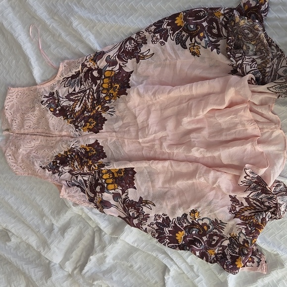 Free People marsha Powder Pastel Pink Floral Print Slip Dress - Picture 5 of 10